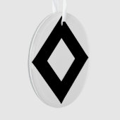 Weißer Diamant, feine schwarze Grenze Ornament (Vorderseite)