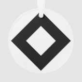 Weißer Diamant, feine schwarze Grenze Ornament (Rückseite)