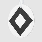 Weißer Diamant, feine schwarze Grenze Ornament (Vorderseite)