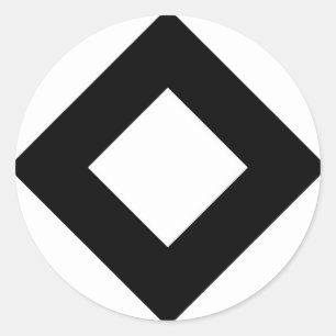 Weißer Diamant, feine schwarze Grenze Runder Aufkleber