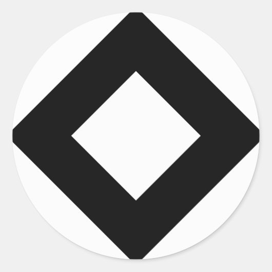 Weißer Diamant, feine schwarze Grenze Runder Aufkleber (Vorderseite)