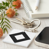 Weißer Diamant, feine schwarze Grenze Schlüsselanhänger (Vorderseite rechts)