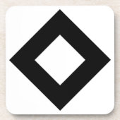 Weißer Diamant, feine schwarze Grenze Untersetzer (Vorderseite)