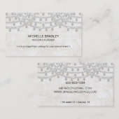 Weißer Diamant Glamour Glühbirnen Orbs Sparkor Visitenkarte (Vorne/Hinten)