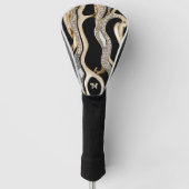 Weißer Diamant, Goldgrenzenmandala-Design Golf Headcover (Vorderseite)