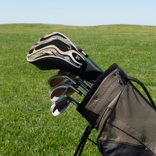 Weißer Diamant, Goldgrenzenmandala-Design Golf Headcover (In SItu)