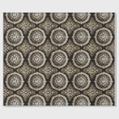 Weißer Diamant, Goldgrenzenmandala Glamour-Design Geschenkpapier (Flach)
