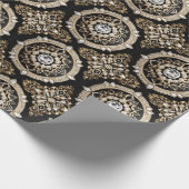 Weißer Diamant, Goldgrenzenmandala Glamour-Design Geschenkpapier (Ecke)