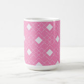 Weißer Diamant rosa Hintergrund Kaffeetasse (Mittel)