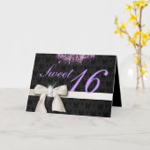 Weißer Diamantbow Sweet 16 Karte (Gelbe Blume)