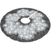 Weißer Diamantstaub-Glitzer auf schwarz Polyester Weihnachtsbaumdecke (Schrägansicht)