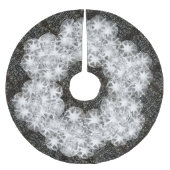 Weißer Diamantstaub-Glitzer auf schwarz Polyester Weihnachtsbaumdecke (Vorderseite)