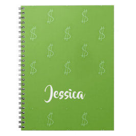 Weißer Dollar-Zeichen für grün Notizblock