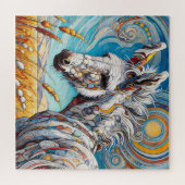 Weißer Donkey 600 Stück Puzzle (Horizontal)
