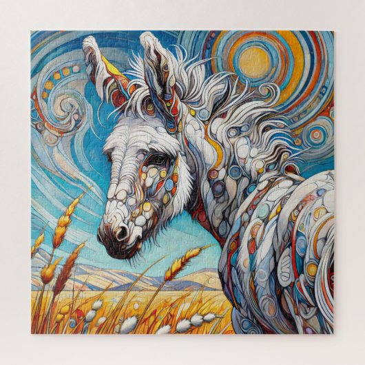 Weißer Donkey 600 Stück Puzzle (Vertikal)