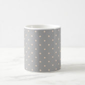 Weißer Dot Grauer Hintergrund Eleganter Polka Dot  Kaffeetasse (Mittel)