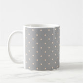 Weißer Dot Grauer Hintergrund Eleganter Polka Dot  Kaffeetasse (Links)