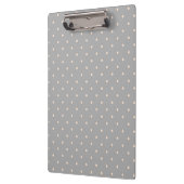Weißer Dot Grauer Hintergrund Eleganter Polka Dot Klemmbrett (Links)
