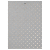 Weißer Dot Grauer Hintergrund Eleganter Polka Dot Klemmbrett (Rückseite)