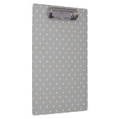 Weißer Dot Grauer Hintergrund Eleganter Polka Dot Klemmbrett (Rechts)