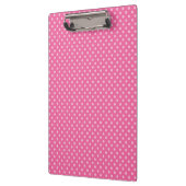 Weißer Dot Rosa Hintergrund Eleganter Polka Dot Do Klemmbrett (Links)