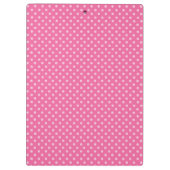 Weißer Dot Rosa Hintergrund Eleganter Polka Dot Do Klemmbrett (Rückseite)