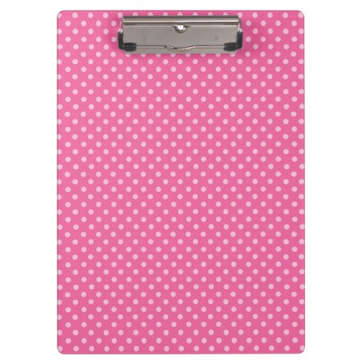 Weißer Dot Rosa Hintergrund Eleganter Polka Dot Do Klemmbrett (Vorderseite)