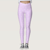 Weißer Dot Rosa Hintergrund Eleganter Polka Dot Do Leggings (Vorderseite)