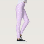 Weißer Dot Rosa Hintergrund Eleganter Polka Dot Do Leggings (Rechts)