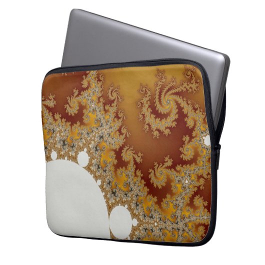 Weißer Drache - Fraktal-Kunst Laptopschutzhülle (Vorderseite Links)