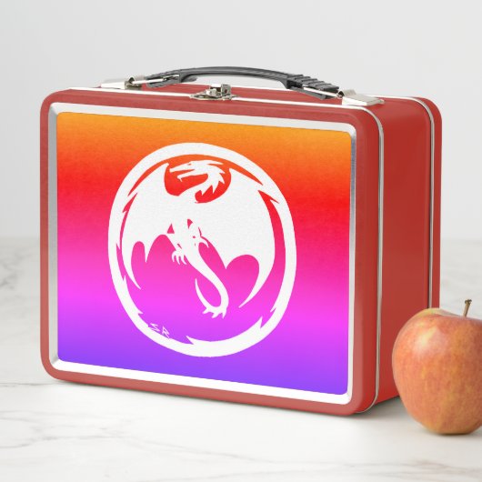 Weißer Drache, Neon Metall Brotdose (Beispiel)