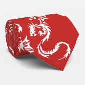 Weißer Drache-rote Hals-Krawatte Krawatte (Gerollt)