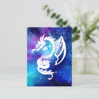 Weißer Drache Tattoo im Weltraum