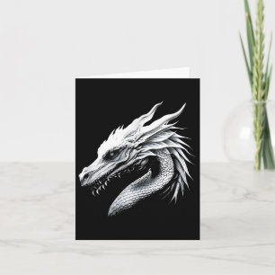 Weißer Drachenkopf Mythischer Drache Feuer Atmend  Karte
