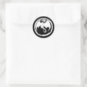 Weißer Drachenschwarz-Rundkleber Runder Aufkleber (Tasche)