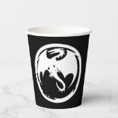 Weißer Drachenschwarzer Papierbecher (Vorderseite)