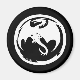 Weißer Drachenschwarzmagnet Magnet