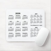 Weißer Dreijahreskalender 2026-2028 von Janz Mousepad (Mit Mouse)