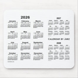 Weißer Dreijahreskalender 2026-2028 von Janz Mousepad