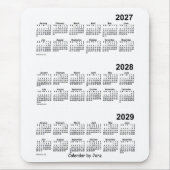 Weißer Dreijahreskalender 2027-2029 von Janz Mousepad (Vorne)