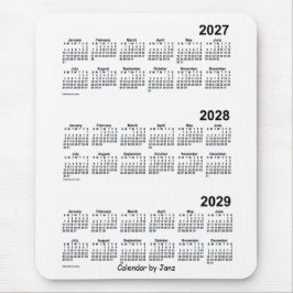 Weißer Dreijahreskalender 2027-2029 von Janz Mousepad