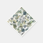 Weißer Dschungel Tiger Papier Napkins Serviette (Ecke)