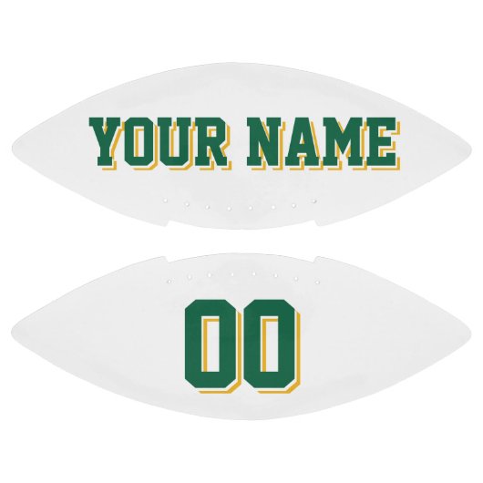 WEISSER DUNKEL GREEN UND GOLD Custom Football (Paneele)