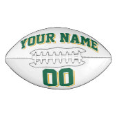 WEISSER DUNKEL GREEN UND GOLD Custom Football (Vorderseite)