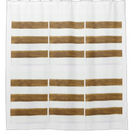 Weißer Duschvorhang mit goldenen Streifen