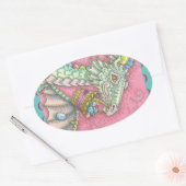 WEISSER EASTER EGG DRAGON FANTASY STICKERS Sheet (Umschlag)