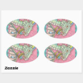 WEISSER EASTER EGG DRAGON FANTASY STICKERS Sheet (Blatt)