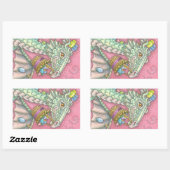 WEISSER EASTER EGG DRAGON FANTASY STICKERS Sheet (Blatt)