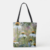 Weißer Echinacea Coneflower Tasche (Rückseite)