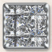 Weißer Edelstein Getränkeuntersetzer (Vorderseite)